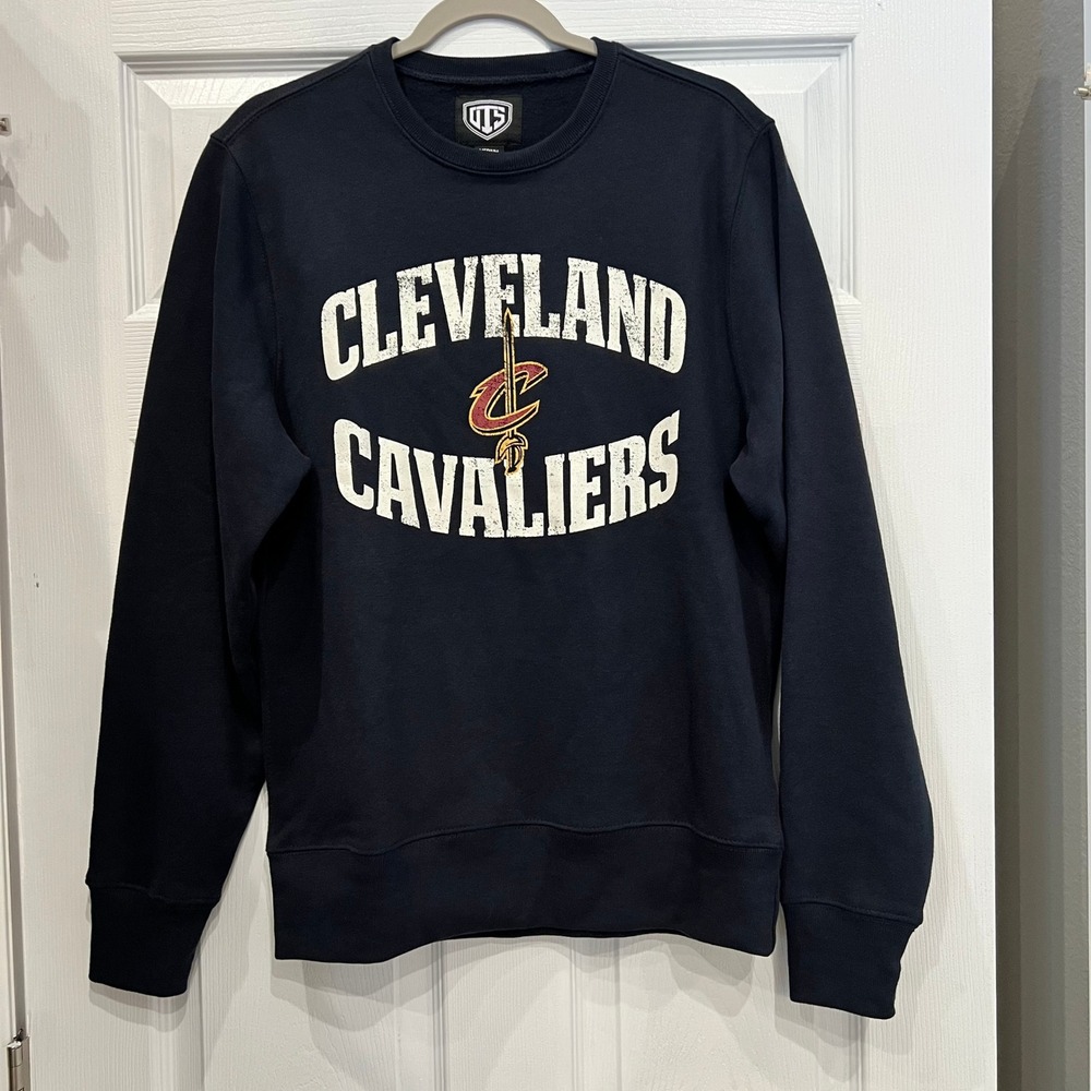 OTS Cleveland Cavaliers Sweatshirt Cotton Blend Fleece Navy Blue NBA Sporty SZ M